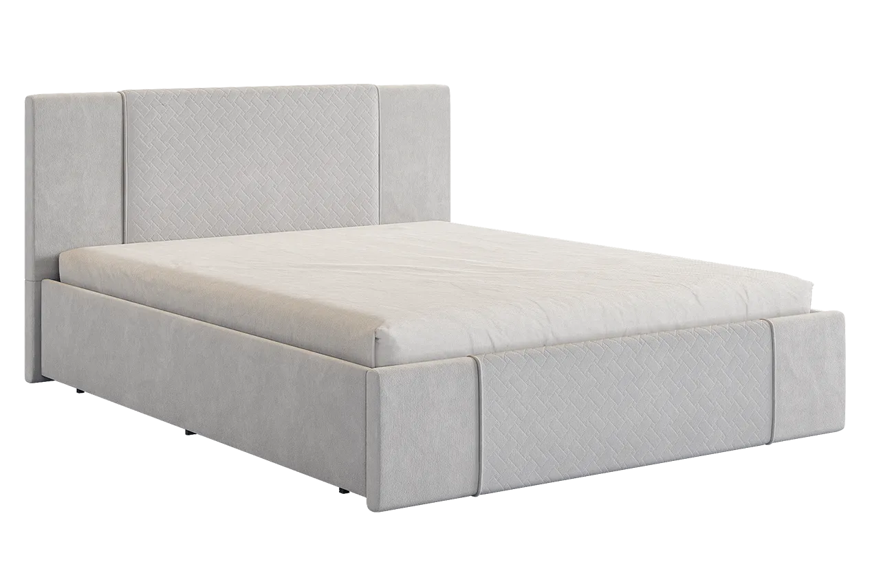 Кровать с основанием Хлоя 160х200 см галька (велюр) в Пыть-Яхе - pyt-yah.mebel-tymen.ru | фото