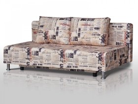 Диван Комфорт Лайт без подлокотников 2 подушки принт Газета в Пыть-Яхе - pyt-yah.mebel-tymen.ru | фото