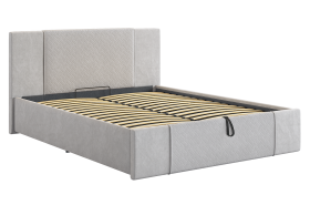 Кровать с подъемным механизмом Хлоя 160х200 см галька (велюр) в Пыть-Яхе - pyt-yah.mebel-tymen.ru | фото