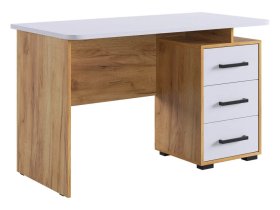 Стол компьютерный 1200 Лайт-2 дуб крафт золотой/белый в Пыть-Яхе - pyt-yah.mebel-tymen.ru | фото