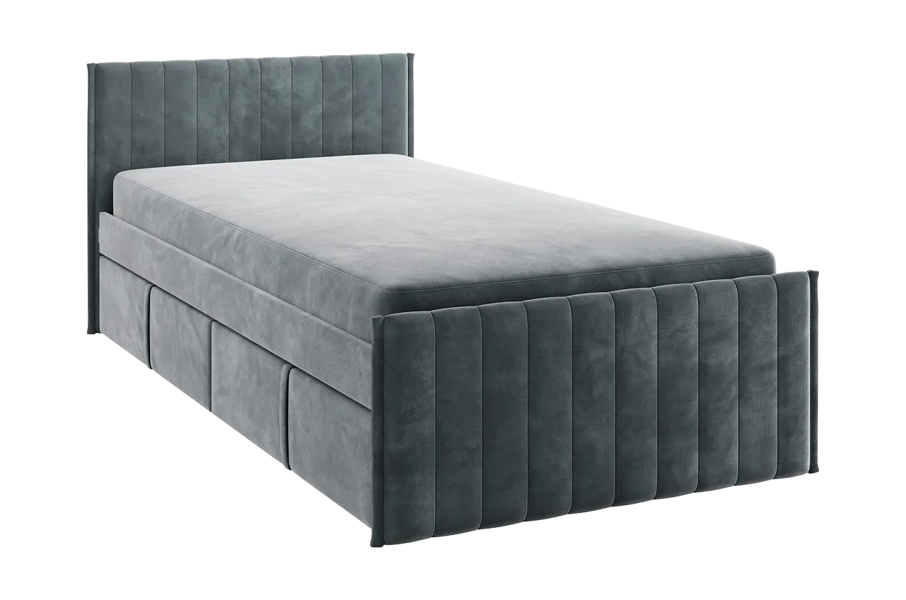 Кровать с ящиками Твикс 90х200 см графит (велюр) в Пыть-Яхе - pyt-yah.mebel-tymen.ru | фото