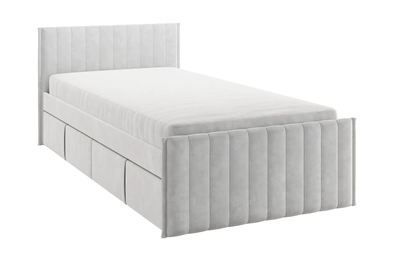 Кровать с ящиками Твикс 90х200 см галька (велюр) в Пыть-Яхе - pyt-yah.mebel-tymen.ru | фото