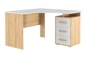Стол компьютерный 1200 угловой Лайт-2 дуб сонома/белый в Пыть-Яхе - pyt-yah.mebel-tymen.ru | фото
