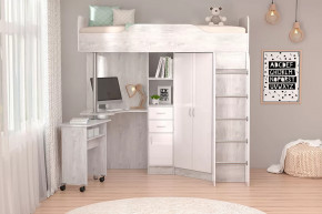 Детская Бриз-1, бетон светлый/белый глянец Диал в Пыть-Яхе - pyt-yah.mebel-tymen.ru | фото