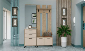 ЕВА Прихожая, ЛДСП Дуб экспрессив песочный / ЛДСП Сатин в Пыть-Яхе - pyt-yah.mebel-tymen.ru | фото