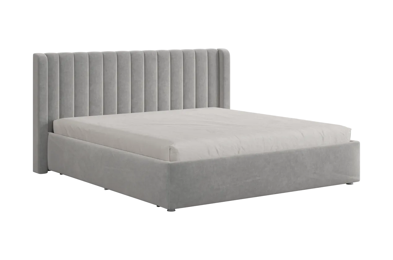 Кровать (каркас) Ева 180х200 см галька (велюр) в Пыть-Яхе - pyt-yah.mebel-tymen.ru | фото