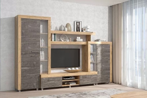 Гостиная Аллегро, вариант 1 Дуб крафт/Камень темный в Пыть-Яхе - pyt-yah.mebel-tymen.ru | фото