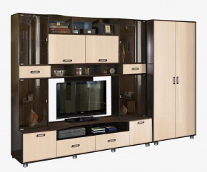 Гостиная Аллегро, вариант 4, венге Linum/дуб белфорт в Пыть-Яхе - pyt-yah.mebel-tymen.ru | фото