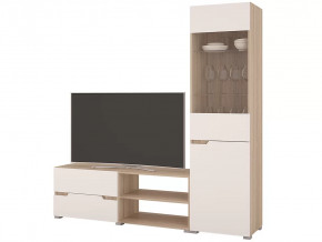 Гостиная Анталия 1 Сонома-Белый софт в Пыть-Яхе - pyt-yah.mebel-tymen.ru | фото