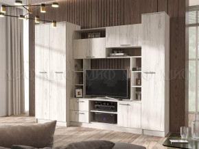 Гостиная Флора без зеркала Дуб Крафт Белый в Пыть-Яхе - pyt-yah.mebel-tymen.ru | фото