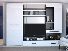 Гостиная Ненси-1 Венге-Белый глянец в Пыть-Яхе - pyt-yah.mebel-tymen.ru | фото