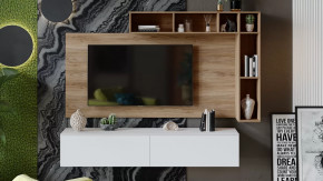 Гостиная «Порто» №1 Яблоня Беллуно, Белый софт в Пыть-Яхе - pyt-yah.mebel-tymen.ru | фото