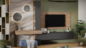 Гостиная «Порто» №8 Яблоня Беллуно, Графит софт в Пыть-Яхе - pyt-yah.mebel-tymen.ru | фото