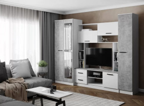 Гостиная СОЛО (ш2700*г500*в2100мм), ЛДСП Белый / ЛДСП Ателье светлое в Пыть-Яхе - pyt-yah.mebel-tymen.ru | фото