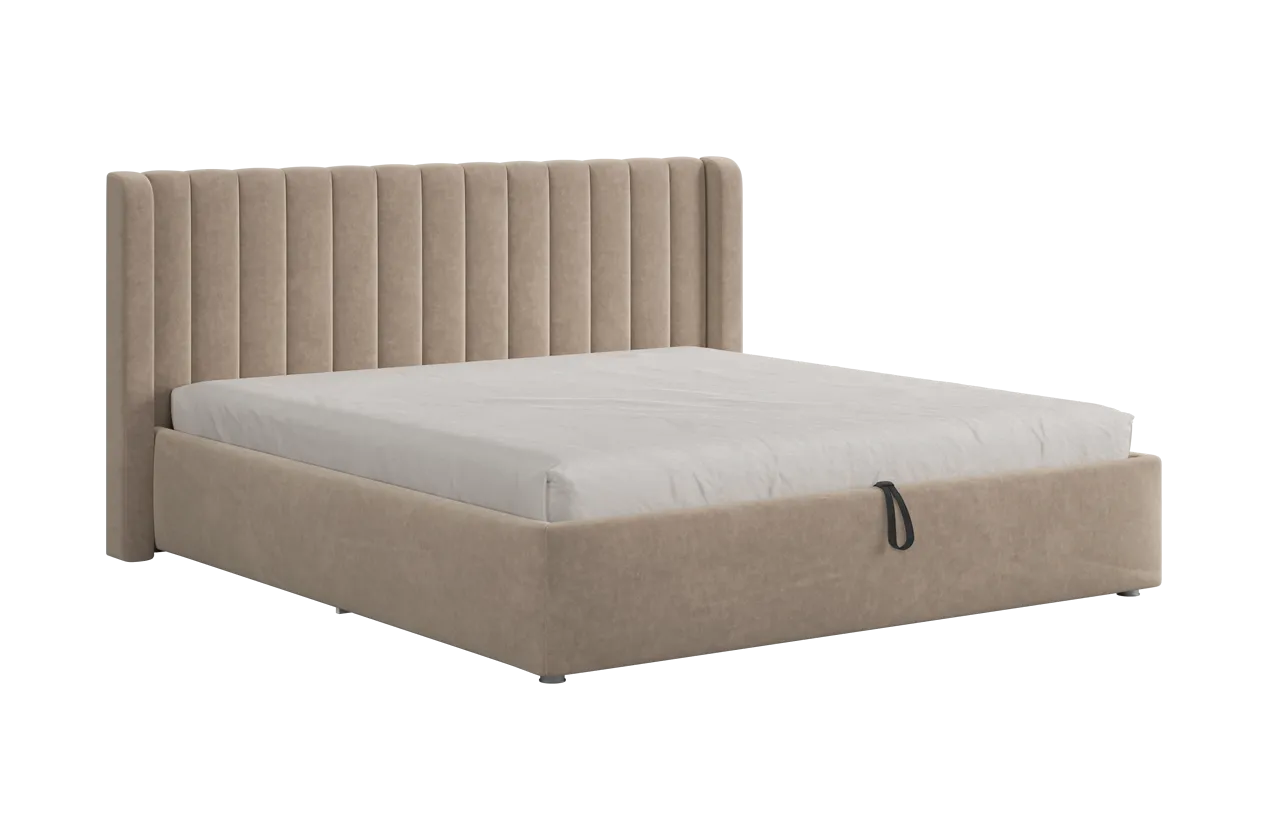 Кровать (каркас) Ева 180х200 см капучино (велюр) в Пыть-Яхе - pyt-yah.mebel-tymen.ru | фото