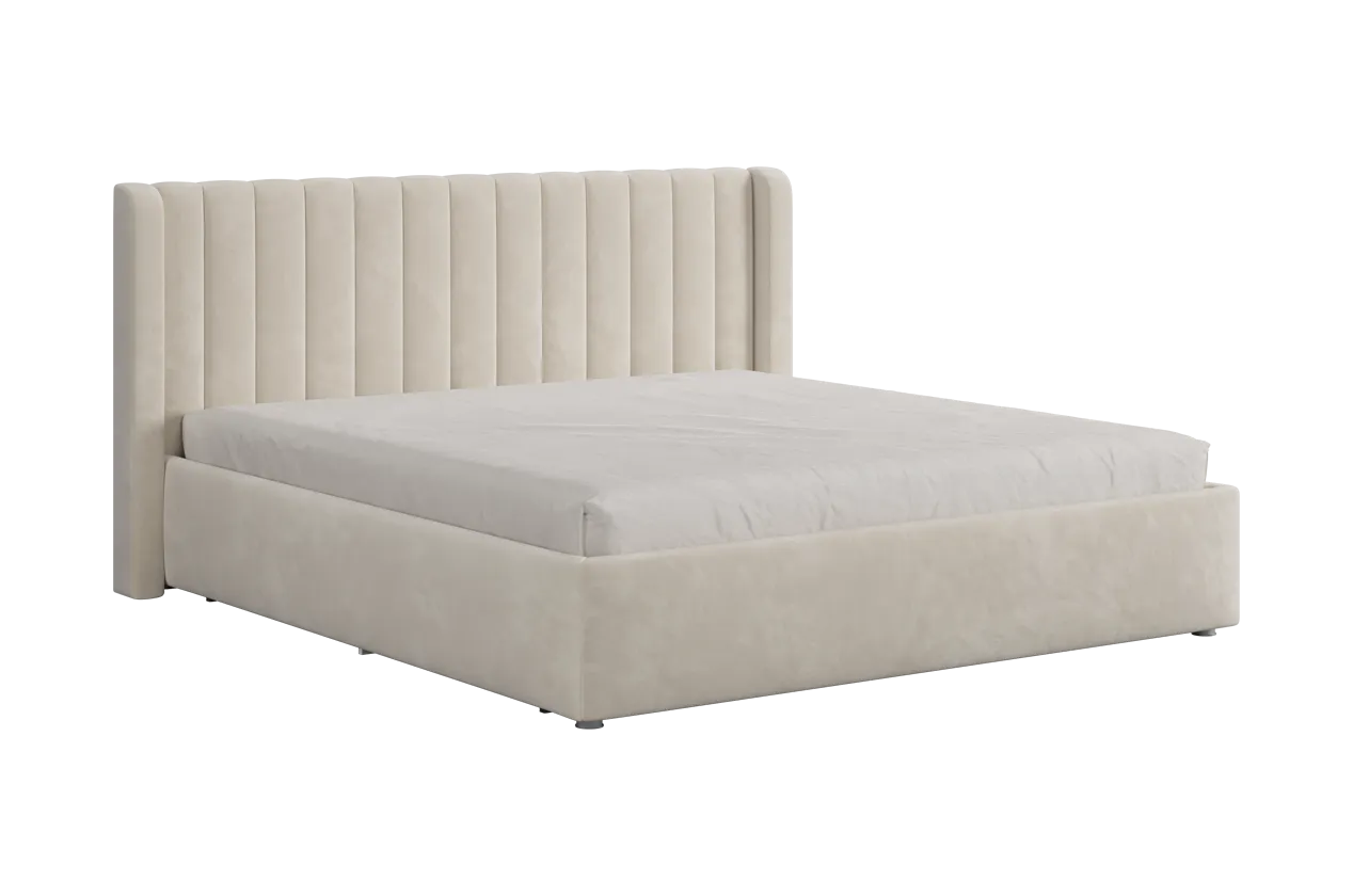 Кровать (каркас) Ева 180х200 см крем (велюр) в Пыть-Яхе - pyt-yah.mebel-tymen.ru | фото