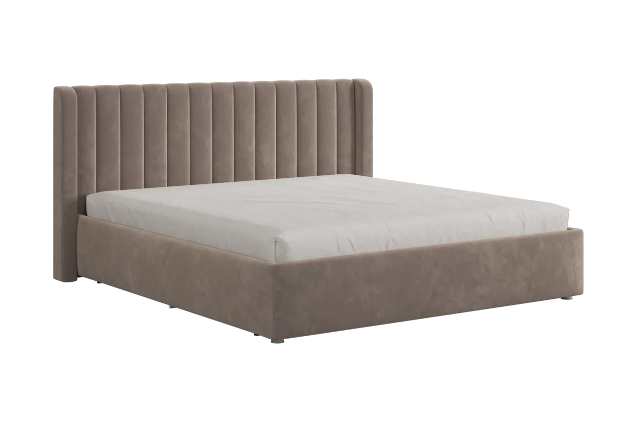 Кровать (каркас) Ева 180х200 см латте (велюр) в Пыть-Яхе - pyt-yah.mebel-tymen.ru | фото