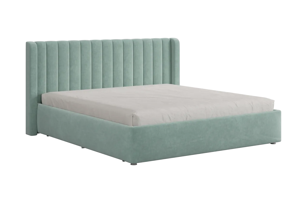 Кровать (каркас) Ева 180х200 см мята (велюр) в Пыть-Яхе - pyt-yah.mebel-tymen.ru | фото