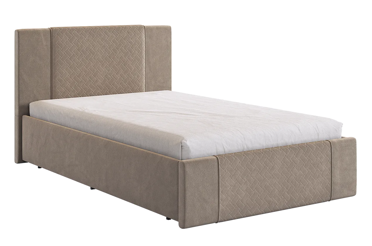 Кровать с основанием Хлоя 120х200 см латте (велюр) в Пыть-Яхе - pyt-yah.mebel-tymen.ru | фото