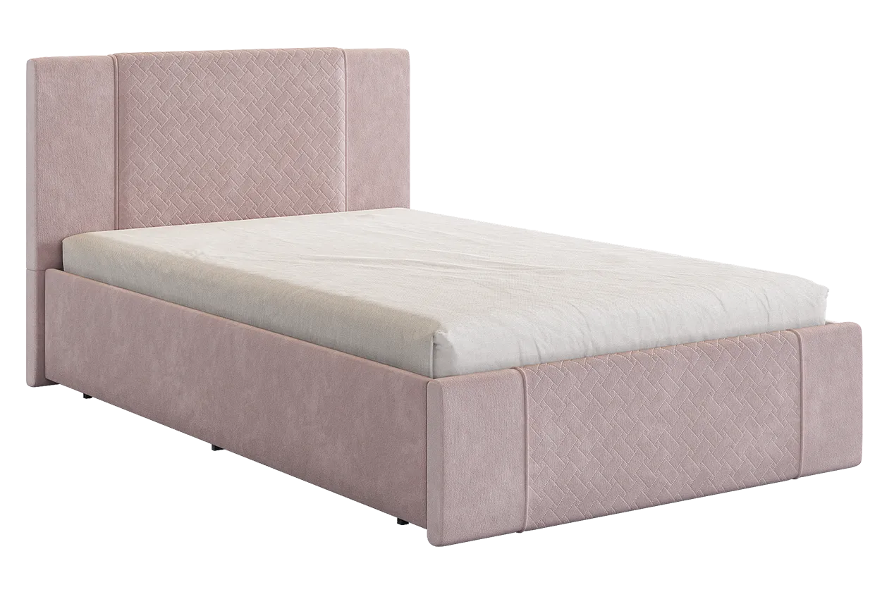 Кровать с основанием Хлоя 120х200 см нежно-розовый (велюр) в Пыть-Яхе - pyt-yah.mebel-tymen.ru | фото