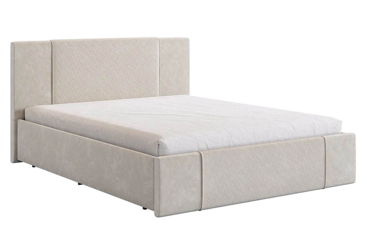 Кровать с основанием Хлоя 160х200 см крем (велюр) в Пыть-Яхе - pyt-yah.mebel-tymen.ru | фото