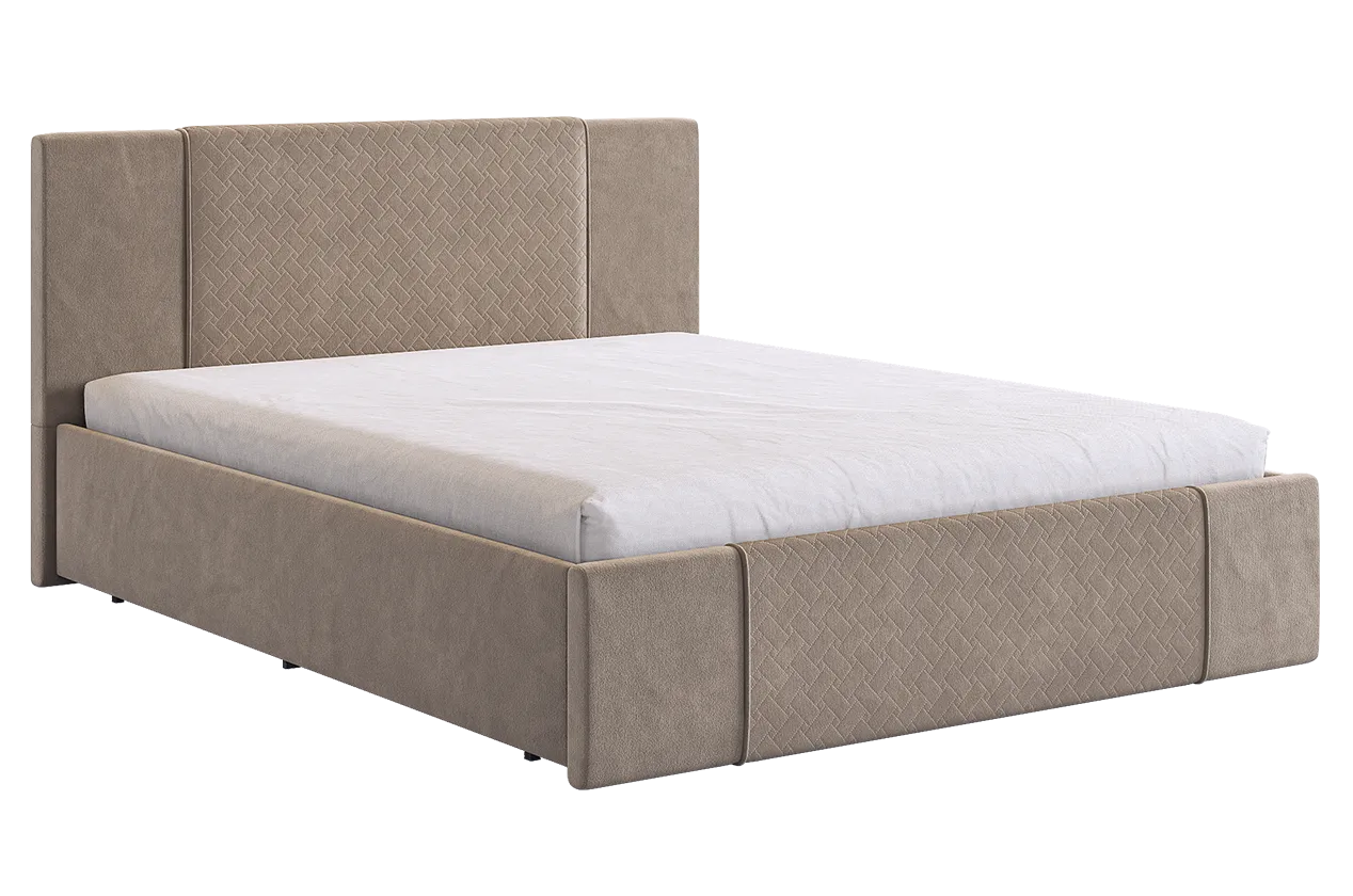 Кровать с основанием Хлоя 160х200 см латте (велюр) в Пыть-Яхе - pyt-yah.mebel-tymen.ru | фото