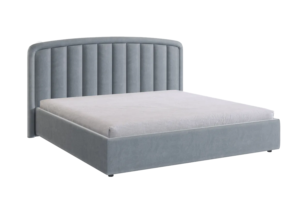 Кровать с подъемным механизмом Сиена 2 180х200 см оникс (велюр) в Пыть-Яхе - pyt-yah.mebel-tymen.ru | фото