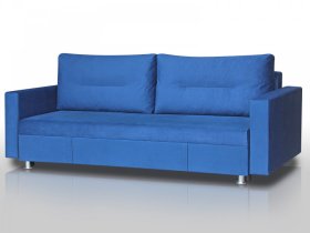 Диван Комфорт с прямыми подлокотниками синий в Пыть-Яхе - pyt-yah.mebel-tymen.ru | фото
