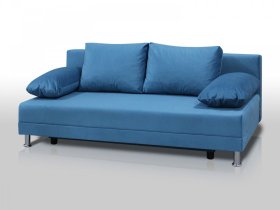 Диван Комфорт без подлокотников 4 подушки микровелюр голубой в Пыть-Яхе - pyt-yah.mebel-tymen.ru | фото
