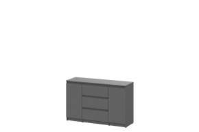 Комод 3 ящика двухстворчатый графит серый Денвер в Пыть-Яхе - pyt-yah.mebel-tymen.ru | фото