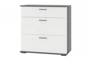 Комод ДАЛЛАС (ш900*г440*в900мм), ЛДСП Графит / Белый в Пыть-Яхе - pyt-yah.mebel-tymen.ru | фото