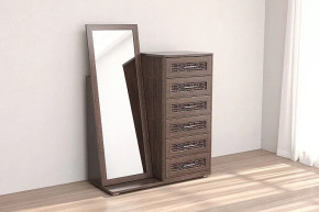 Комод Кэт-4 6 ящиков с зеркалом Венге Диал в Пыть-Яхе - pyt-yah.mebel-tymen.ru | фото