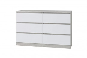 Комод Лори, 6 ящиков, 1202 мм, дуб серый/белый в Пыть-Яхе - pyt-yah.mebel-tymen.ru | фото