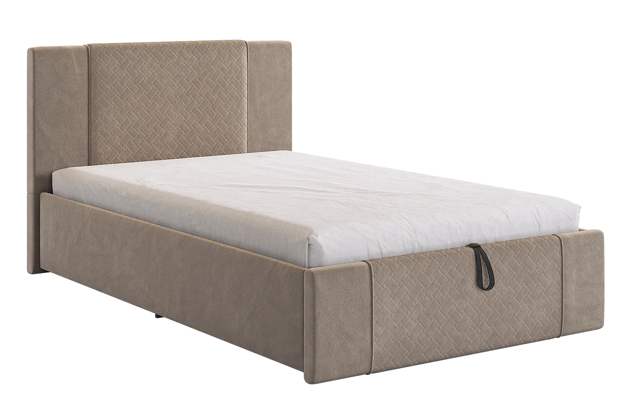 Кровать с подъемным механизмом Хлоя 120х200 см латте (велюр) в Пыть-Яхе - pyt-yah.mebel-tymen.ru | фото