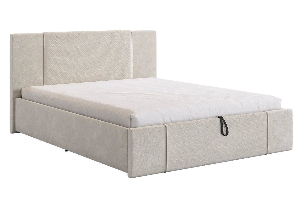 Кровать с подъемным механизмом Хлоя 160х200 см крем (велюр) в Пыть-Яхе - pyt-yah.mebel-tymen.ru | фото