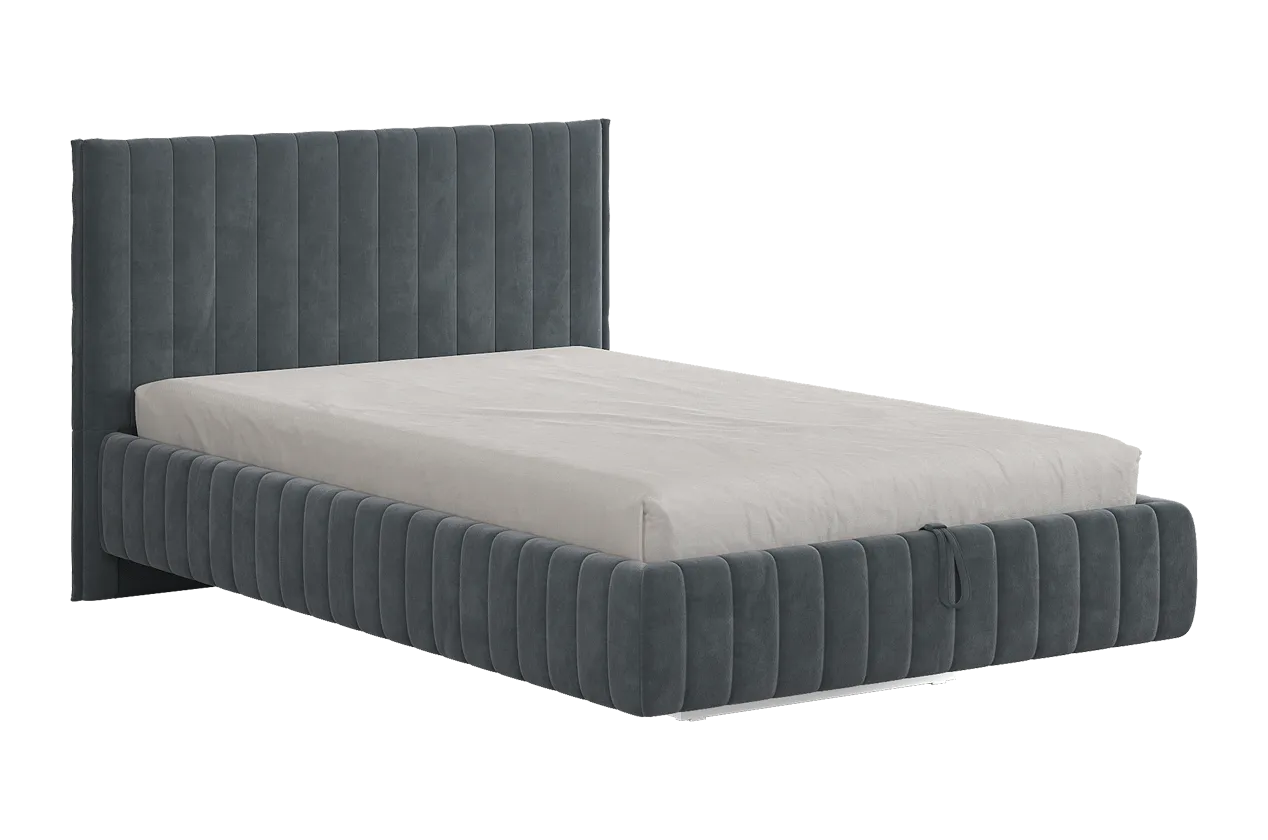 Кровать с подъемным механизмом Твикс 120х200 см графит (велюр) в Пыть-Яхе - pyt-yah.mebel-tymen.ru | фото