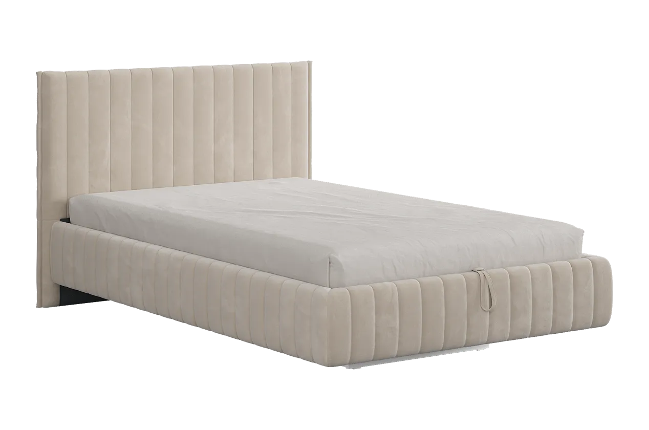 Кровать с подъемным механизмом Твикс 120х200 см крем (велюр) в Пыть-Яхе - pyt-yah.mebel-tymen.ru | фото