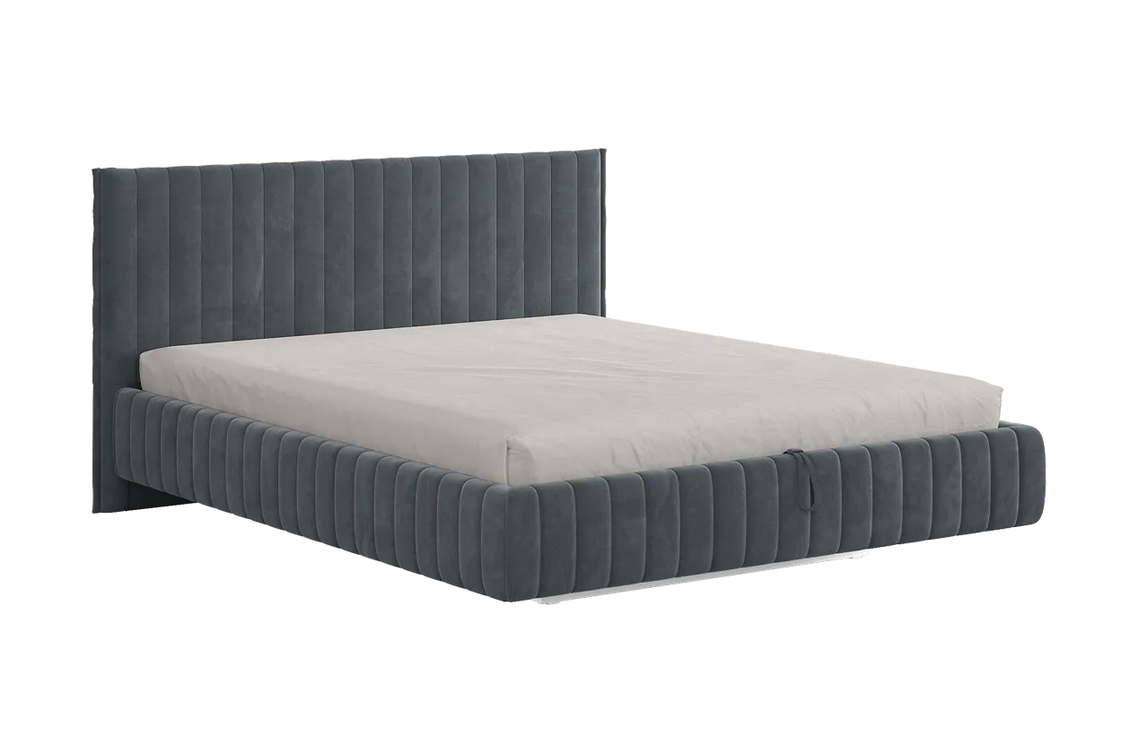 Кровать с подъемным механизмом Твикс 180х200 см графит (велюр) в Пыть-Яхе - pyt-yah.mebel-tymen.ru | фото