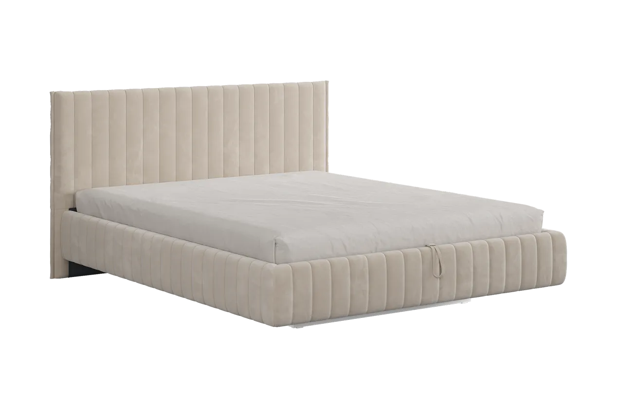 Кровать с подъемным механизмом Твикс 160х200 см крем (велюр) в Пыть-Яхе - pyt-yah.mebel-tymen.ru | фото