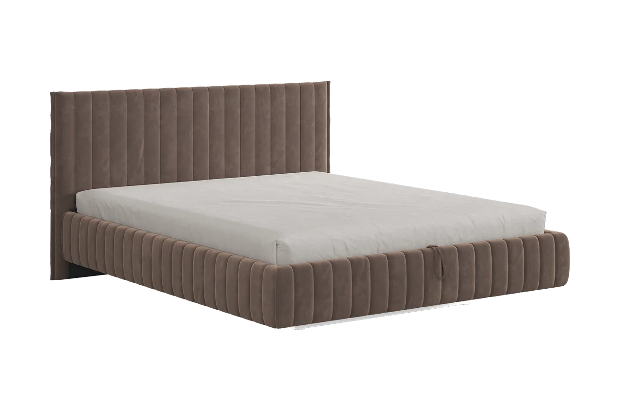 Кровать с подъемным механизмом Твикс 160х200 см латте (велюр) в Пыть-Яхе - pyt-yah.mebel-tymen.ru | фото