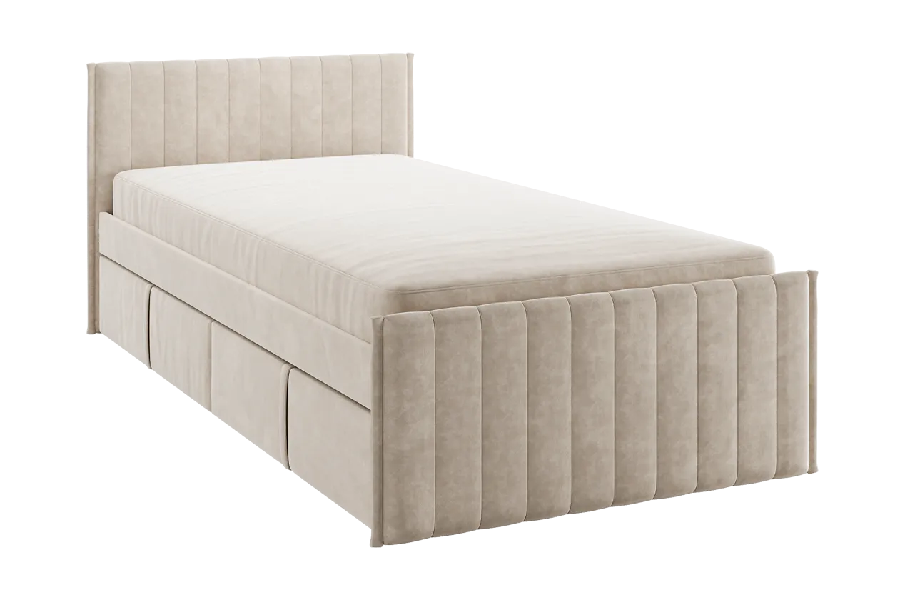 Кровать с ящиками Твикс 90х200 см капучино (велюр) в Пыть-Яхе - pyt-yah.mebel-tymen.ru | фото