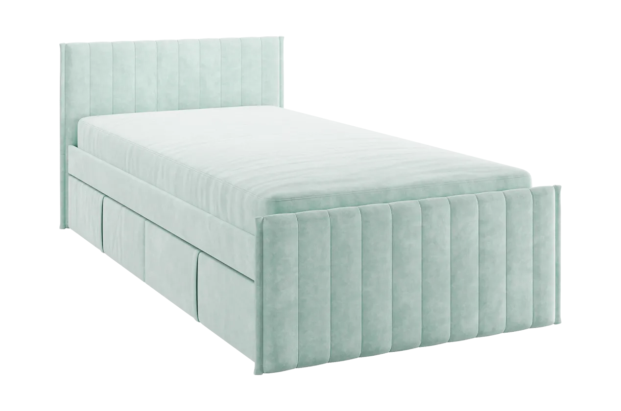 Кровать с ящиками Твикс 90х200 см мята (велюр) в Пыть-Яхе - pyt-yah.mebel-tymen.ru | фото