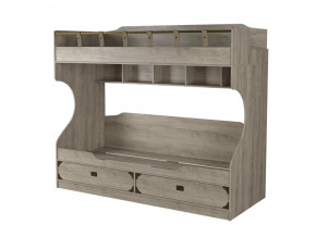 Кровать 2-х ярусная с лестницей Мираж-1 Секция-2-3 Дуб баррик в Пыть-Яхе - pyt-yah.mebel-tymen.ru | фото