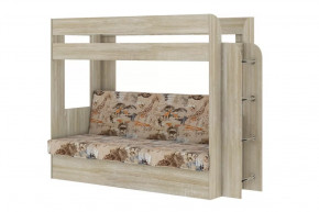 Кровать детская двухъярусная Карамель 75 Дуб Сонома Саванна в Пыть-Яхе - pyt-yah.mebel-tymen.ru | фото