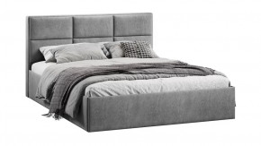 Кровать с ПМ «Стелла» Тип 1 с заглушиной Микровелюр Wellmart Silver в Пыть-Яхе - pyt-yah.mebel-tymen.ru | фото
