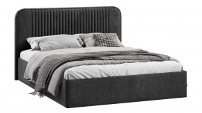 Кровать с ПМ «Тиффани» Тип 1 с заглушиной Микровелюр Wellmart Graphite в Пыть-Яхе - pyt-yah.mebel-tymen.ru | фото