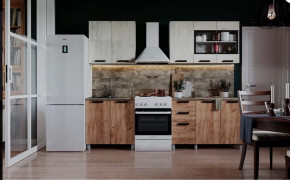 Кухня ДИОР 2м (б/сушк, б/мойк 800), ЛДСП Бел/ЛДСП Дуб Крафт Бел-Дуб Табач Б/СТОЛЕШ 1,2/0,8м в Пыть-Яхе - pyt-yah.mebel-tymen.ru | фото