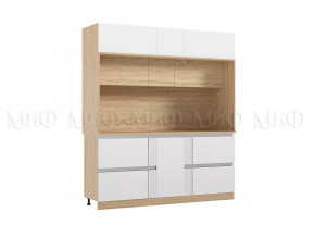 Кухня МДФ Карина Центральная секция 2000 (Пластер Бьянко/Сонома) в Пыть-Яхе - pyt-yah.mebel-tymen.ru | фото