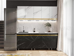 Кухня Милена 2,0м (Мрамор белый софт/Мрамор блэк софт (Антарес)) в Пыть-Яхе - pyt-yah.mebel-tymen.ru | фото