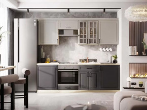 Кухня Николь-1 2.4 м. (унив-й Р-600д) Дуб сонома/Серый дым софт/Графит софт в Пыть-Яхе - pyt-yah.mebel-tymen.ru | фото
